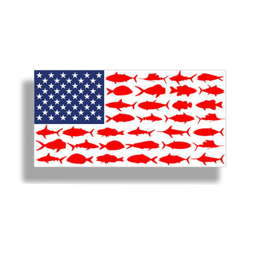 USA Fish American Flag Sticker