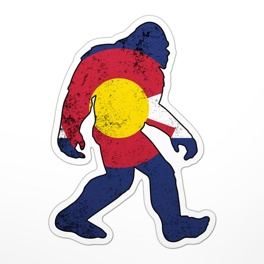 Colorado Flag Bigfoot Sticker