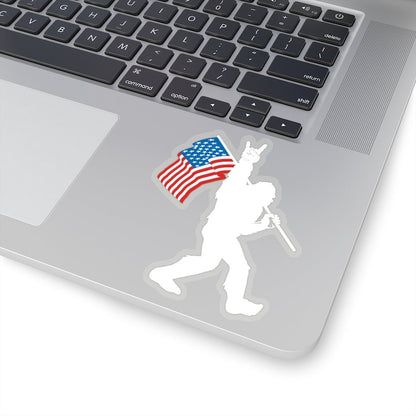 Bigfoot Rock On USA American Flag Stickers