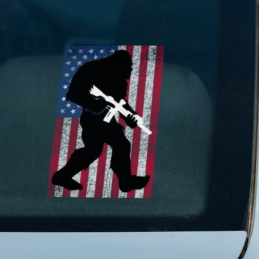 Bigfoot American Flag Sticker