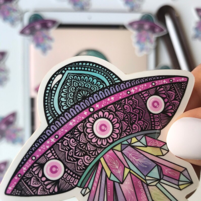 Mandala UFO Sticker