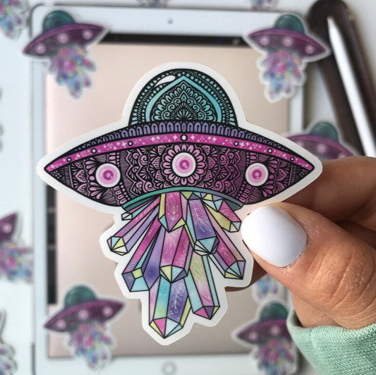 Mandala UFO Sticker