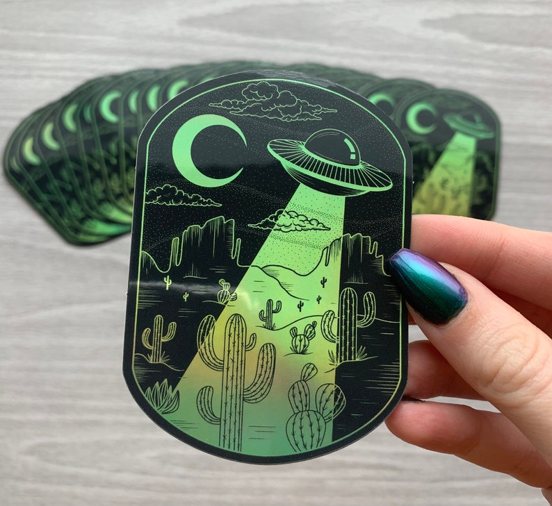 UFO Holographic Sticker