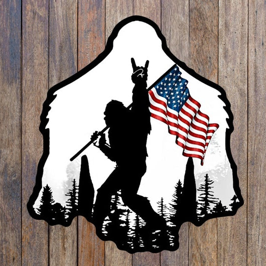 Bigfoot American Flag Stickers