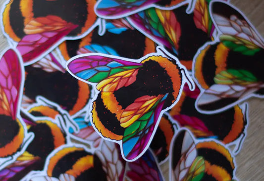 LGBTQ+ Rainbow Pride Flag Bee Sticker
