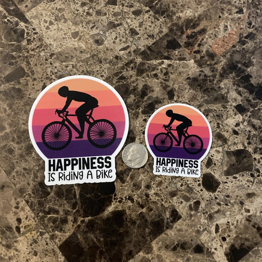 Happiness is Riding a Bike Sticker