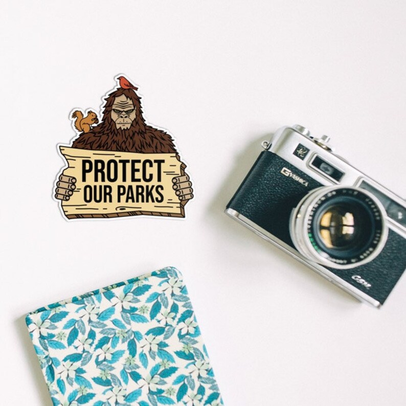 Bigfoot Protect Our Parks Sticker
