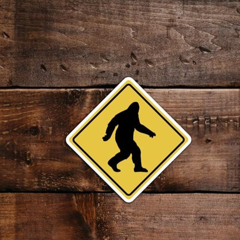 Bigfoot Warning Sticker