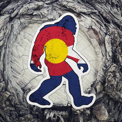 Colorado Flag Bigfoot Sticker