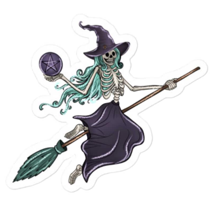 Witch Skeleton Sticker