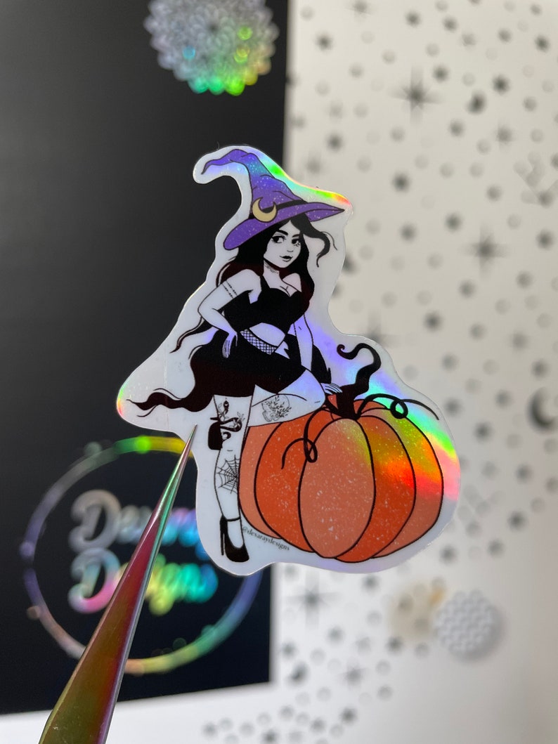Witch And Pumpkin Sticker