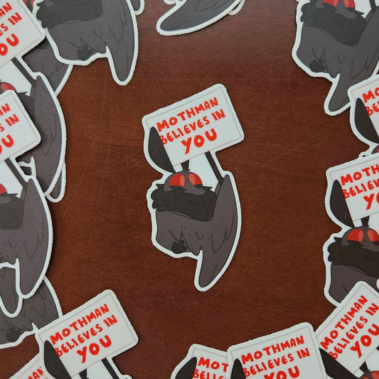 Mothman Believes In You Sticker
