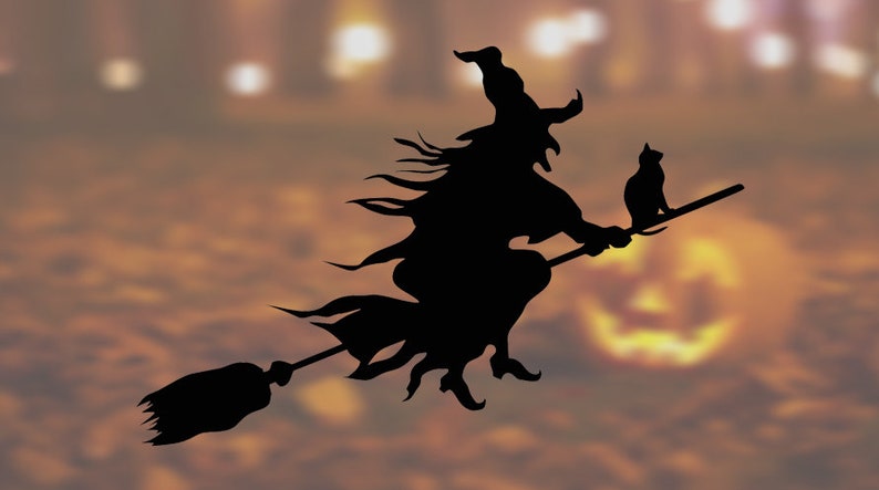 WITCH ON BROOM Stickers