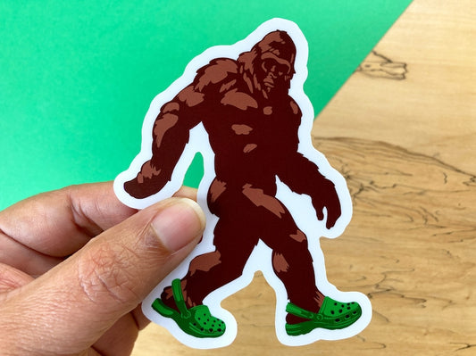 VS120 Bigfoot Wearing Crocs Vinyl Stickers
