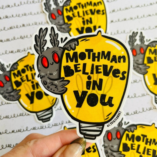 Mothman Believes In You Sticker