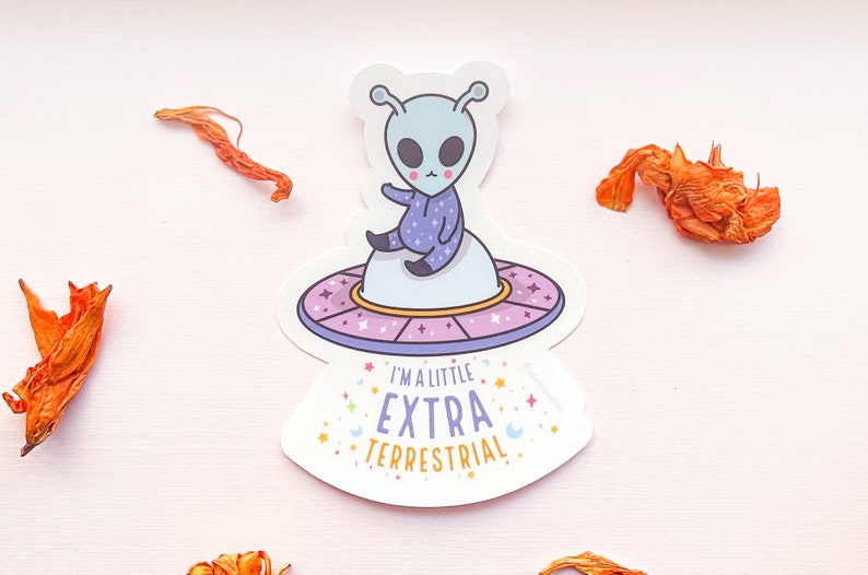 Little Extraterrestrial Clear Sticker