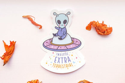 Little Extraterrestrial Clear Sticker