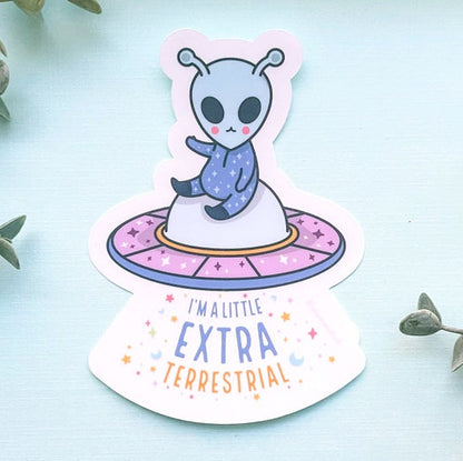 Little Extraterrestrial Clear Sticker