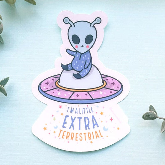 Little Extraterrestrial Clear Sticker