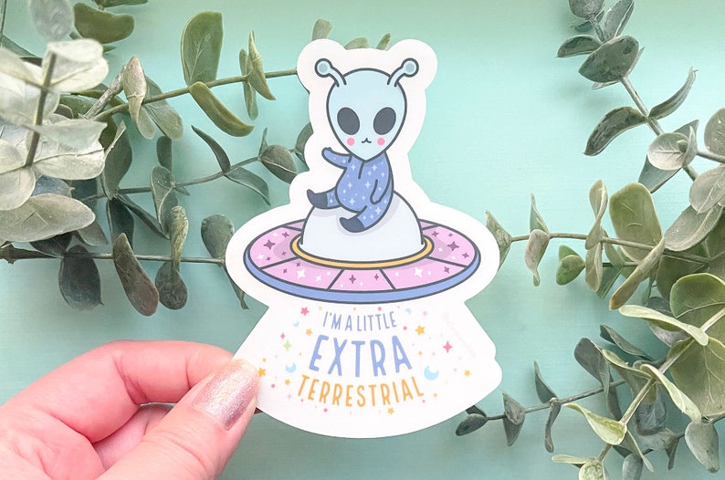 Little Extraterrestrial Clear Sticker
