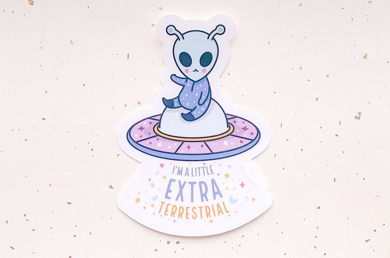 Little Extraterrestrial Clear Sticker