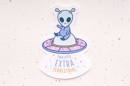 Little Extraterrestrial Clear Sticker