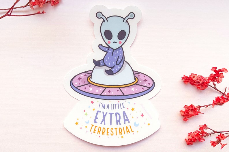 Little Extraterrestrial Clear Sticker