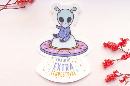 Little Extraterrestrial Clear Sticker