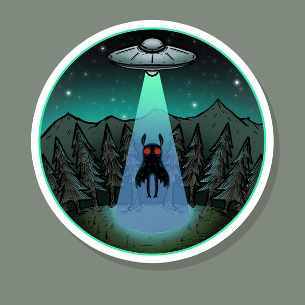 Mothman Abduction Sticker