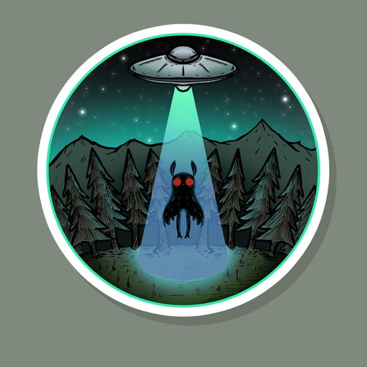 Mothman Abduction Sticker
