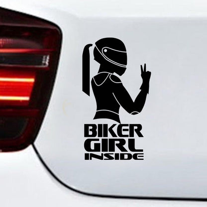 Biker Girl Inside Sticker