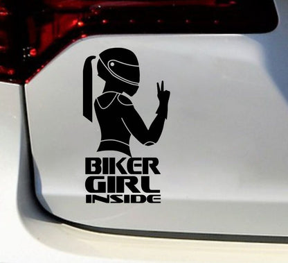Biker Girl Inside Sticker