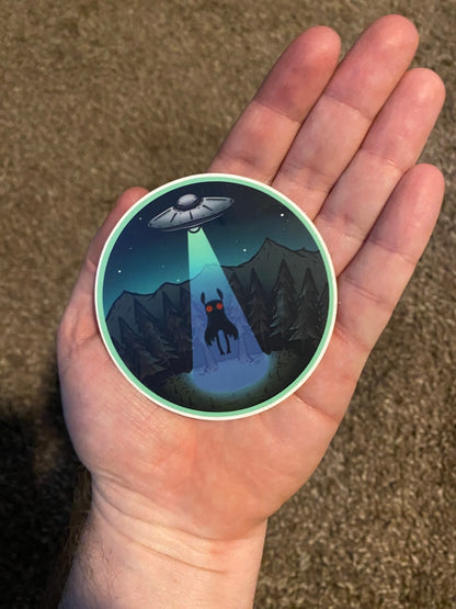Mothman Abduction Sticker