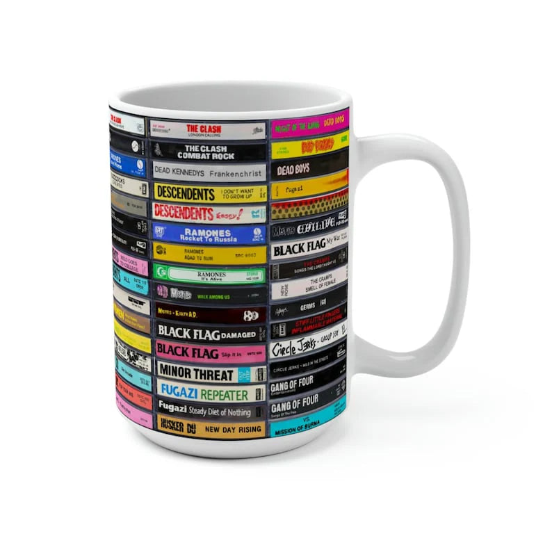 Classic Punk Rock Cassette Accent Mug