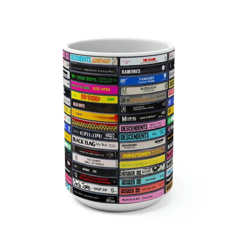 Classic Punk Rock Cassette Accent Mug
