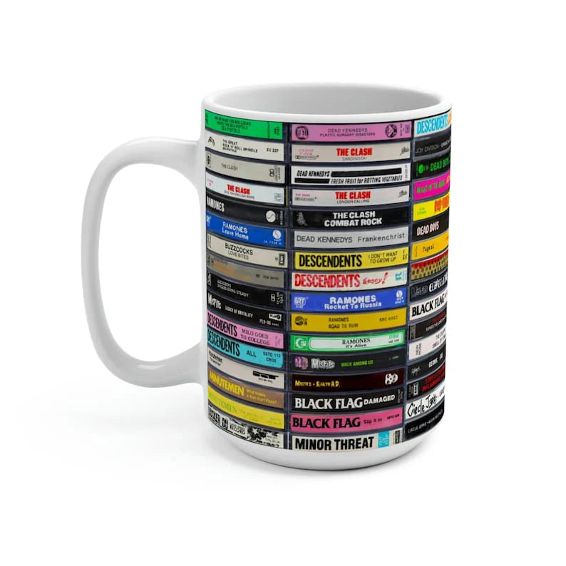 Classic Punk Rock Cassette Accent Mug