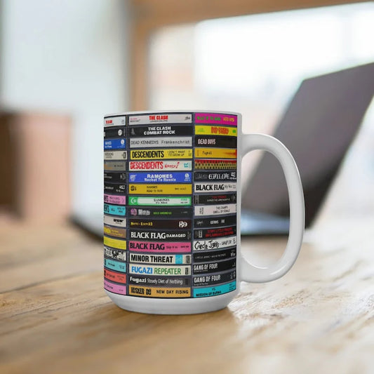 Classic Punk Rock Cassette Accent Mug