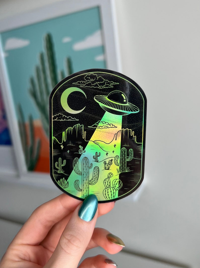UFO Holographic Sticker