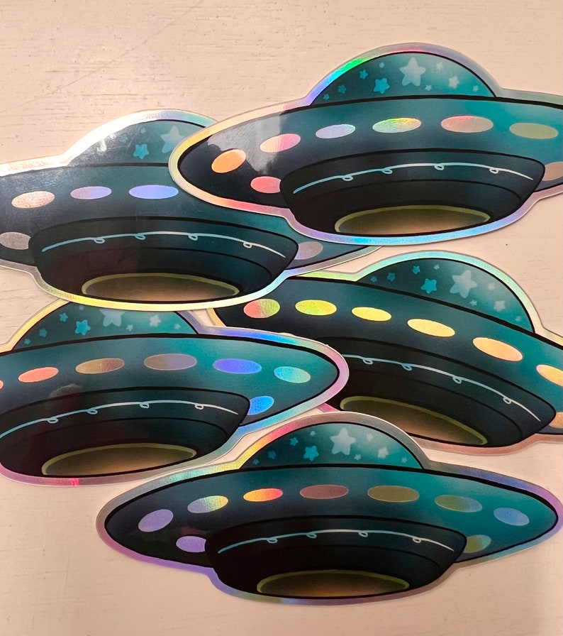 Holographic UFO Sticker