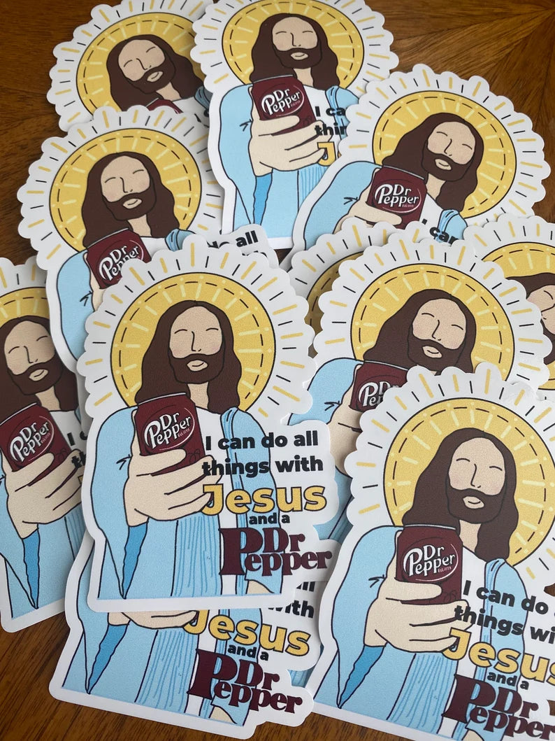 I Can Do All Things With Jesus and Dr. Pepper Sticker