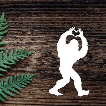 Heart Hands Bigfoot Vinyl Stickers
