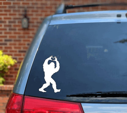 Heart Hands Bigfoot Vinyl Stickers