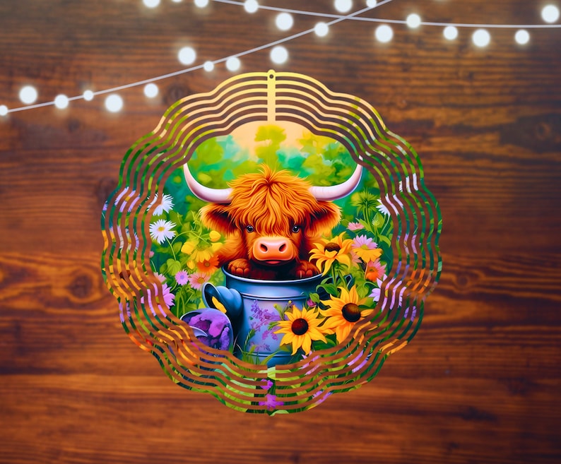 Personalized Baby Cow Wind Spinner