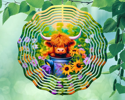 Personalized Baby Cow Wind Spinner