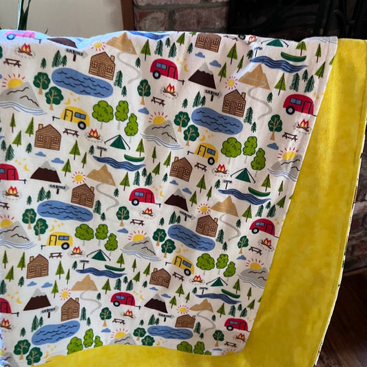Camping Print Blanket