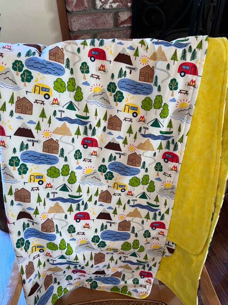 Camping Print Blanket