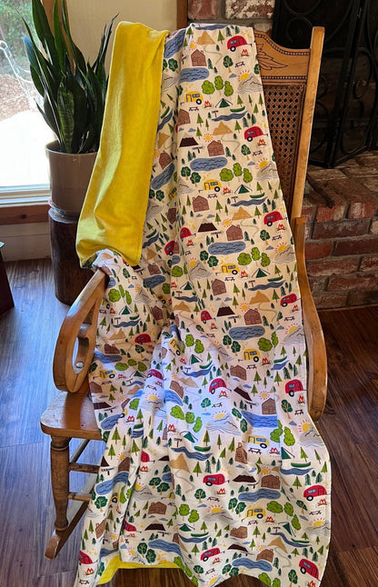 Camping Print Blanket
