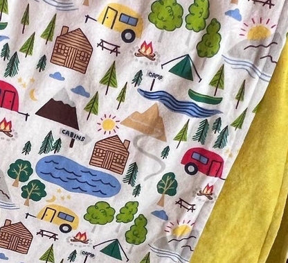 Camping Print Blanket