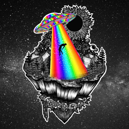 Alien Abduction - Alien UFO Sticker