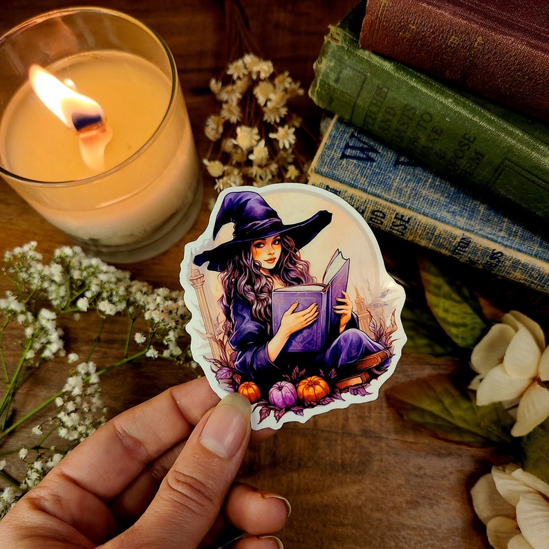 Halloween Bookish Witch Sticker